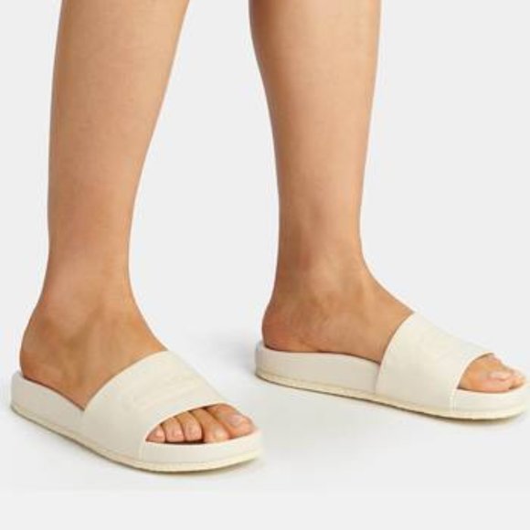 COACH ALEXIS LEATHER SANDAL 7.5 Women's Slide Slip On Casual Summer White New - Picture 2 of 8